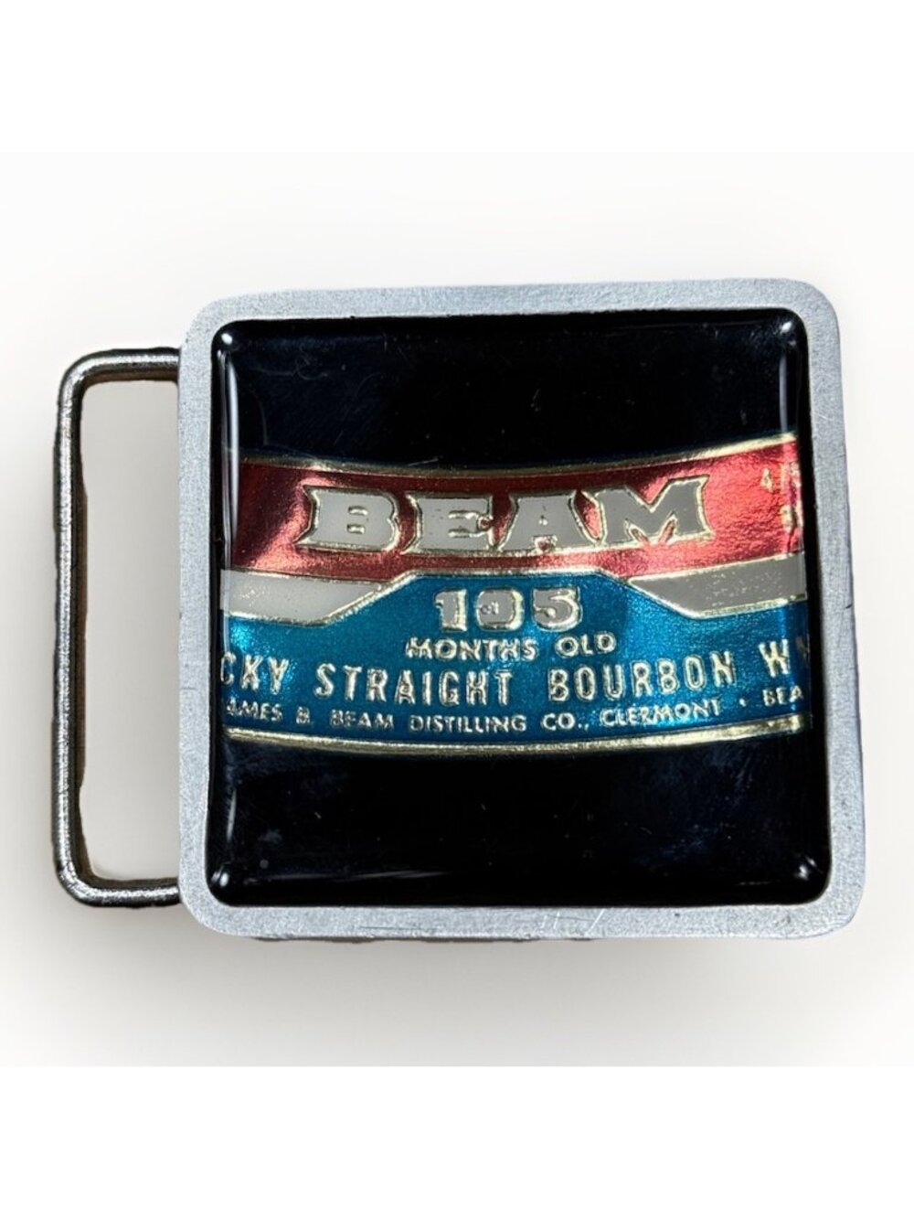 Artist-Made Jim Beam Kentucky Straight Bourbon Label Belt Buckle Unique